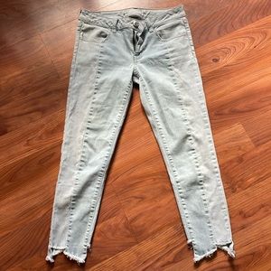 American eagle two toned jegging cropped jeans low rise never worn